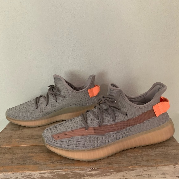 gray and peach yeezys